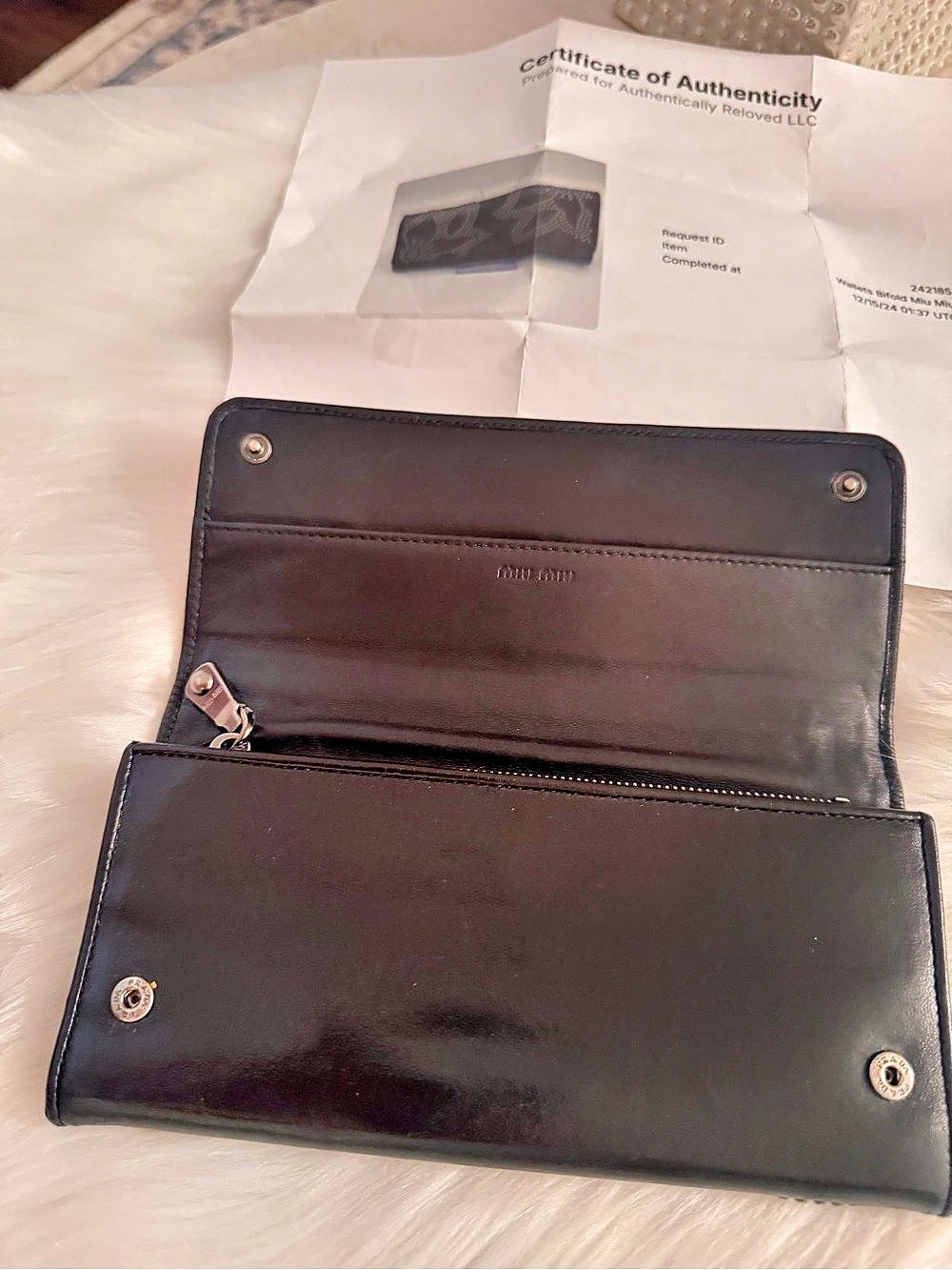 Miu Miu Black Studded leather Wallet - Picture 6 of 16
